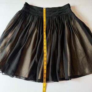 Banana Republic 2P Black Sheer silk flowy Midi Skirt